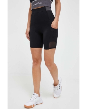 Calvin Klein Performance szorty treningowe kolor czarny z aplikacją high waist