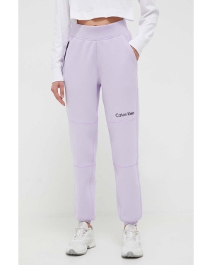 Calvin Klein Performance spodnie treningowe kolor fioletowy gładkie