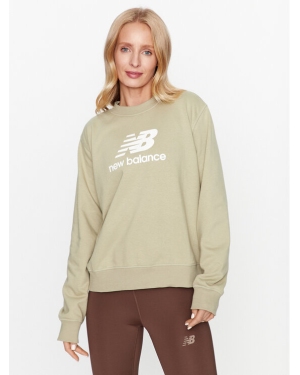 New Balance Bluza Essentials Stacked Logo French Terry Crewneck WT31532 Zielony Regular Fit