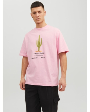 Jack&Jones T-Shirt Grocery 12230754 Różowy Oversize