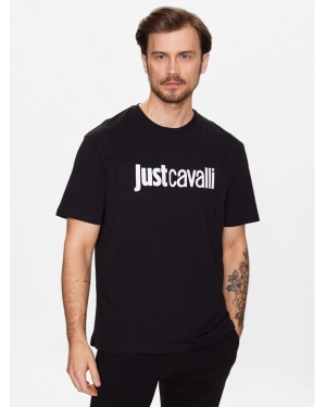 Just Cavalli T-Shirt 74OBHG00 Czarny Regular Fit