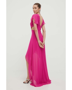 Patrizia Pepe sukienka kolor różowy maxi rozkloszowana