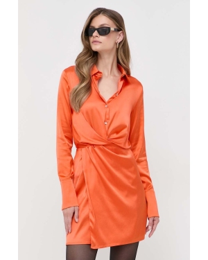 Patrizia Pepe sukienka kolor pomarańczowy mini rozkloszowana