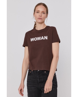 GAP T-shirt damski kolor brązowy