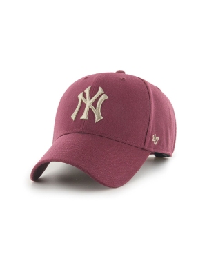 47brand Czapka MLB New York Yankees kolor fioletowy z aplikacją