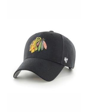 47brand czapka Chicago Blackhawks kolor czarny z aplikacją