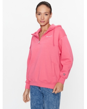 Champion Bluza Hooded Half Zip Sweatshirt 116581 Różowy Oversize