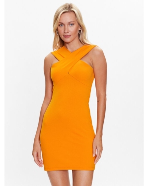 Sisley Sukienka codzienna 4V3CLV03X Pomarańczowy Regular Fit