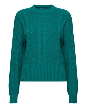 ICHI Sweter 20119847 Zielony Regular Fit