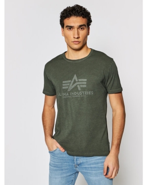 Alpha Industries T-Shirt Basic T Oildye 116515 Zielony Regular Fit
