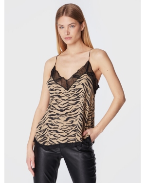 Zadig&Voltaire Top Christy Tiger WWCR00180 Beżowy Regular Fit