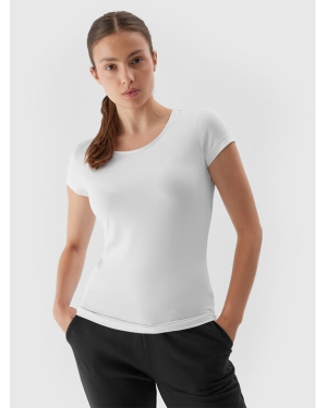 4F T-Shirt 4FAW23TTSHF0906 Biały Slim Fit