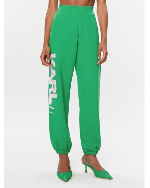 KARL LAGERFELD Spodnie dresowe 235W1052 Zielony Relaxed Fit