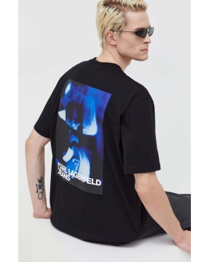 Karl Lagerfeld Jeans t-shirt bawełniany kolor czarny z nadrukiem