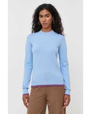 Silvian Heach sweter damski kolor niebieski lekki z półgolfem