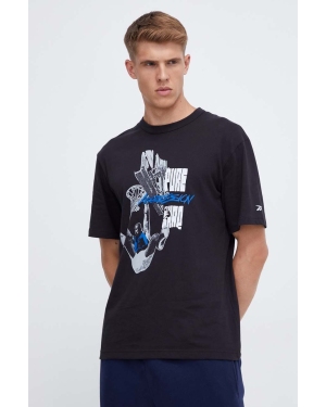 Reebok Classic t-shirt bawełniany Basketball kolor czarny z nadrukiem