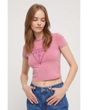 Guess Originals t-shirt kolor różowy z nadrukiem