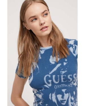Guess Originals t-shirt kolor niebieski wzorzysty