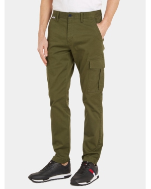 Tommy Jeans Spodnie materiałowe Austin DM0DM17678 Zielony Slim Fit
