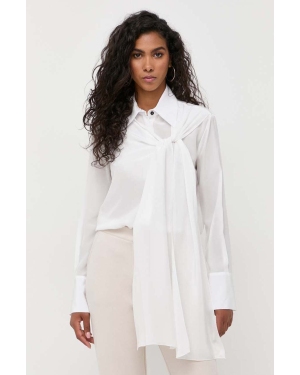 Liviana Conti koszula jedwabna kolor biały regular z kołnierzykiem klasycznym