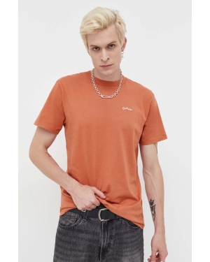 Hollister Co. t-shirt bawełniany kolor pomarańczowy gładki