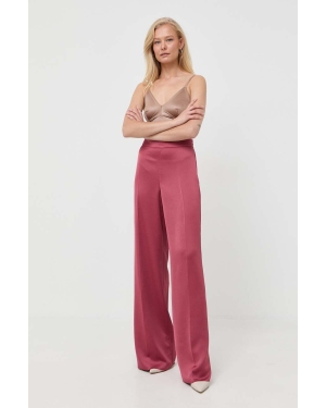 MAX&Co. spodnie damskie kolor różowy proste high waist
