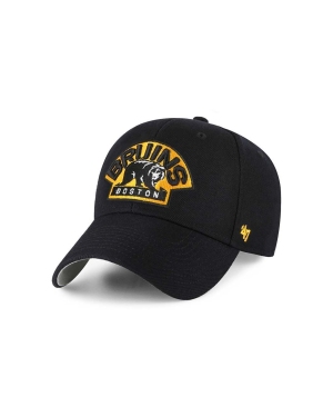 47brand czapka z daszkiem z domieszką wełny NHL Boston Bruins kolor czarny z aplikacją