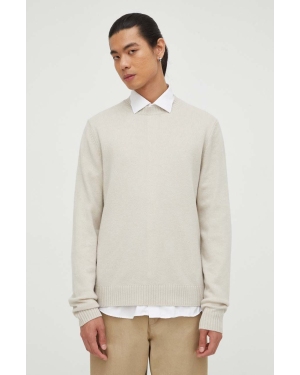 Samsoe Samsoe sweter wełniany SYLLI męski kolor beżowy M20500076