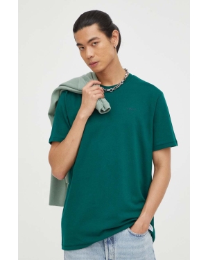 Mercer Amsterdam t-shirt bawełniany kolor zielony gładki