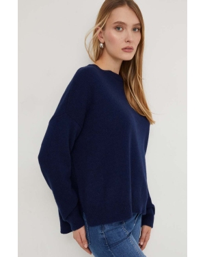 Answear Lab sweter z domieszką kaszmiru damski kolor granatowy lekki