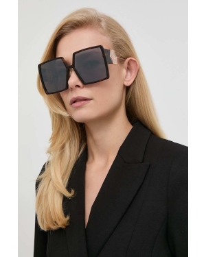 Philipp Plein okulary przeciwsłoneczne damskie kolor brązowy