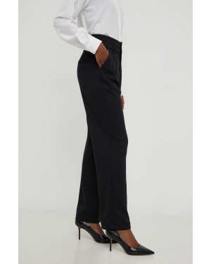 Answear Lab spodnie z wełną kolor czarny proste high waist