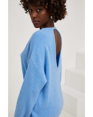 Answear Lab sweter z wełną kolor niebieski lekki