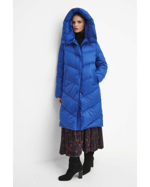 Medicine płaszcz puchowy damski kolor niebieski zimowy