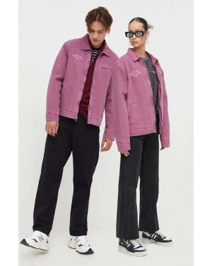 Guess Originals kurtka jeansowa kolor fioletowy przejściowa