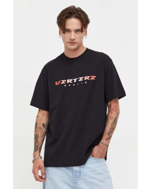 Vertere Berlin t-shirt bawełniany męski kolor czarny z aplikacją