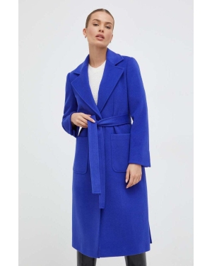 MAX&Co. płaszcz wełniany kolor niebieski przejściowy niezapinany