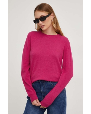 Answear Lab sweter wełniany damski kolor różowy lekki