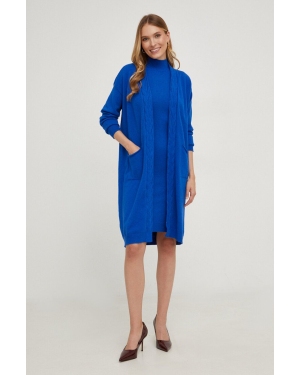Answear Lab sukienka i kardigan kolor niebieski