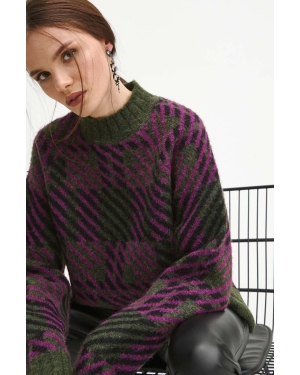 Medicine sweter damski kolor czarny ciepły z półgolfem