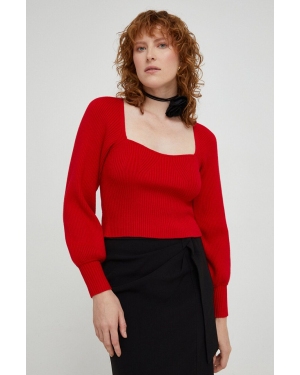 Answear Lab sweter damski kolor czerwony lekki