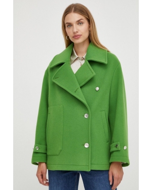 Beatrice B płaszcz wełniany kolor zielony przejściowy oversize