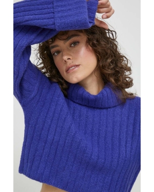 XT Studio sweter damski kolor granatowy z golfem