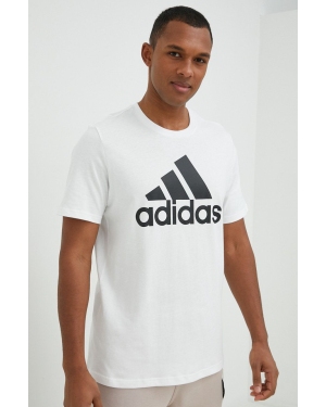 adidas t-shirt bawełniany kolor biały z nadrukiem IC9349