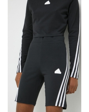 adidas szorty damskie kolor czarny z aplikacją high waist