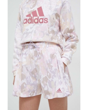 adidas szorty damskie kolor różowy wzorzyste high waist