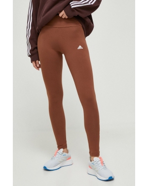 adidas legginsy damskie kolor brązowy z nadrukiem