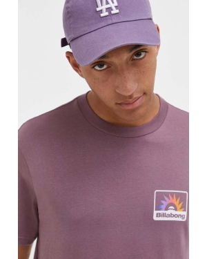 Billabong t-shirt bawełniany kolor fioletowy gładki