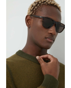 Burberry okulary przeciwsłoneczne męskie kolor brązowy