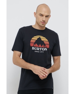Burton T-shirt bawełniany kolor czarny z nadrukiem